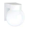Product Image of 1 Light 8" Utility Wall Mount w/ White Glass Globe White Finish