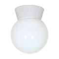 Product Image of 1 Light 8" Utility Ceiling Mount w/ White Glass Globe White Finish