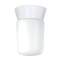 Product Image of 1 Light 8" Utility Ceiling Mount w/ White Glass Cylinder White Finish