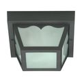 Product Image of 1 Light 8" Carport Flush Mount w/ Frosted Acrylic Panels Black Finish