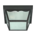 Product Image of 2 Light 10'' Carport Flush Mount w/ Frosted Acrylic Panels Black Finish