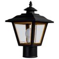 Product Image of 1 Light 13'' Coach Post Top Lantern w/ Finial Beveled Acrylic Panels Black Finish
