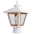 Product Image of 1 Light 13'' Coach Post Top Lantern w/ Finial Beveled Acrylic Panels White Finish