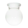 Product Image of 1 Light 6" Flush w/ White Glass White Finish