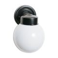 Product Image of 1 Light 6" Outdoor Wall w/ White Glass Black Finish