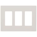 Product Image of Claro 3 Gang Wall Plate for Decorator/Rocker Switches, Satin (Biscuit)