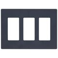 Product Image of Claro 3 Gang Wall Plate for Decorator/Rocker Switches, Satin (Deep Sea)