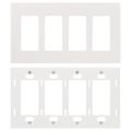 Product Image of Claro 4 Gang Wall Plate for Decorator/Rocker Switches, Satin (Architectural White)