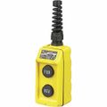 Product Image of Pendant Control Station, Momentary, 2NO, Forward & Reverse 2 Pushbutton Operators, Flush Push Button Operator, 4 NEMA Rating, Yellow, 9001BW93Y