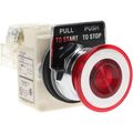 Product Image of Push-Button Switch, 30 mm Mounting Hole Dia, Maintained, NC/NO, 600VAC, 9001KR9P38RH13