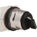 Product Image of Selector Switch, 2 Positions, Momentary (MO), 600V, Black Knob & Push Button, 9001KS34B