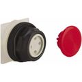 Product Image of Push-Button Switch, 30 mm Mounting Hole Dia, Momentary, Red Pushbutton, Momentary, 9001SKR4R