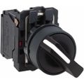 Product Image of Selector Switch with Contact Blocks, 3 Positions, Momentary (MO), Black Handle, XB5AD53