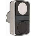 Product Image of Push-Button Switch, 22 mm Mounting Hole Dia, Momentary, Rectangle, White and Black Pushbutton, Nonilluminated, Momentary, On-Off, Shock and Vibration Resistant, ZB4BA7120