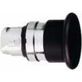 Product Image of Push-Button Switch, 22 mm Mounting Hole Dia, Momentary, Round, Black Pushbutton, Nonilluminated, Momentary, ZB4BC2