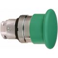 Product Image of Push-Button Switch, 22 mm Mounting Hole Dia, Momentary, Round, Green Pushbutton, Nonilluminated, Momentary, ZB4BC3