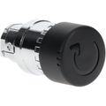 Product Image of Push-Button Switch, 22 mm Mounting Hole Dia, Maintained, Round, Black Pushbutton, Nonilluminated, Maintained, ZB4BS42