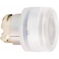 Product Image of Push-Button Switch, 22 mm Mounting Hole Dia, Momentary, Round, White Pushbutton, Nonilluminated, Momentary, ZB4BW513
