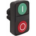 Product Image of Push-Button Switch, 22 mm Mounting Hole Dia, Momentary, Rectangle, Green and Red Pushbutton, Nonilluminated, Momentary, On-Off, Shock and Vibration Resistant, ZB5AA7341