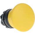 Product Image of Push-Button Switch, 22 mm Mounting Hole Dia, Momentary, Round, Yellow Pushbutton, Nonilluminated, Momentary, ZB5AC5