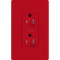 Product Image of Claro 15A Dual Dimming, Tamper Resistant Duplex Receptacle, Decorator Outlet, Satin Finish, Hot,