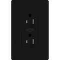 Product Image of Claro 15A Dual Dimming, Tamper Resist Duplex Receptacle, Decorator Outlet, Satin Finish, Midnight