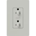 Product Image of Claro 15A Dual Dimming, Tamper Resist Duplex Receptacle, Decorator Outlet, Satin Finish, Palladium