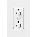 Product Image of Claro 15A Dual Dimming, Tamper Resistant Duplex Receptacle, Decorator Outlet, Satin Finish, Snow