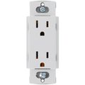Product Image of Claro 15A Duplex Receptacle, Satin (Glacier White)
