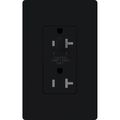 Product Image of Claro 20A Half Dimming, Tamper Resist Duplex Receptacle, Decorator Outlet, Satin Finish, Midnight