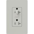 Product Image of Claro 20A Half Dimming, Tamper Resist Duplex Receptacle, Decorator Outlet, Satin Finish, Palladium
