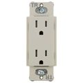 Product Image of Claro 15A Tamper-Resistant Duplex Receptacle, Satin (Biscuit)