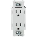 Product Image of Claro 15A Tamper-Resistant Duplex Receptacle, Satin  (Glacier White)