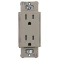 Product Image of Claro 15A Tamper-Resistant Duplex Receptacle, Satin (Taupe)