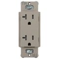 Product Image of Claro 20A Tamper-Resistant Duplex Receptacle, Satin (Taupe)