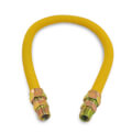3/8" ID (1/2" OD) Coated Corrugated Stainless Steel Gas Connector 1/2" MIP x MIP (24" Length)
