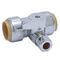 Product Image of 3/4" SharkBite x 3/4" SharkBite x 3/8" Compression Tee Stop (Lead Free), 24986A