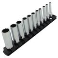 Product Image of 1/4" Drive Deep 12-Point Socket Set with Rail, 11-Piece (5/32-9/16")