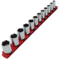 Product Image of 3/8" Drive 6-Point Socket Set with Rail, 12-Piece (8-19mm)