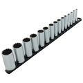 Product Image of 3/8" Drive Deep 12-Point Socket Set with Rail, 15-Piece (1/4-1")