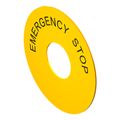 Product Image of "EMERGENCY STOP" Backing Ring (Yellow), 52AAR