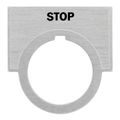 Product Image of "STOP" Inscribed Brushed Aluminum Legend Plate, 52NL04