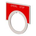 Product Image of "EMERG STOP" Inscribed Brushed Aluminum Legend Plate, 52NL16R