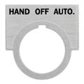 Product Image of "HAND-OFF-AUTO" Inscribed Brushed Aluminum Legend Plate, 52NL37