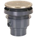 Product Image of 3" x 4" PVC FinishLine Round Adjustable Complete Assembly Floor Drain, Nickel Bronze Strainer w/ 6.5 Top (Hub)