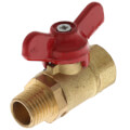 Product Image of 1/4" Female x 1/4" Male SMV Brass Mini Ball Valve w/ T-Handle