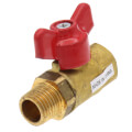 Product Image of 1/4" Female x 1/4" Male SMV Brass Mini Ball Valve w/ T-Handle (Lead Free)
