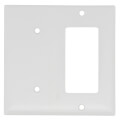 Product Image of 2-Gang Combination Wall Plate, 1 Blank & 1 Decorator - White