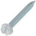 Product Image of #8 x 1-1/2" White Slotted Hex Washer Head Register Screw (Pack of 100)