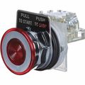 Product Image of Push-Button Switch, 1.18" Mounting Hole Dia, Maintained Round, Red Pushbutton, Nonilluminated, Shock and Vibration Resistant, 9001KR9RH13